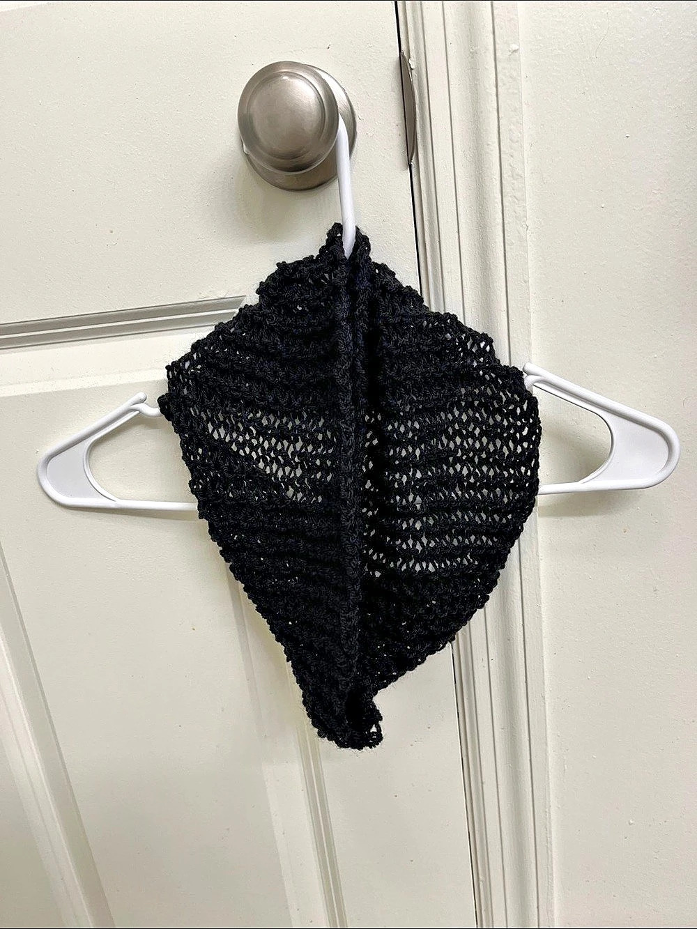 Black Knit Infinity Scarf Handmade
